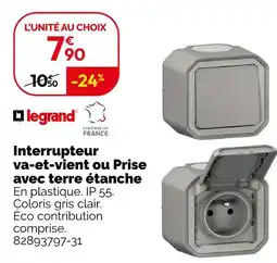 Weldom LEGRAND Interrupteur va-et-vient ou prise avec terre étanche offre