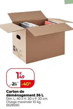 Weldom Carton de déménagement 36 L offre