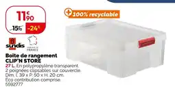 Weldom SUNDIS Boîte de rangement clip'n store offre