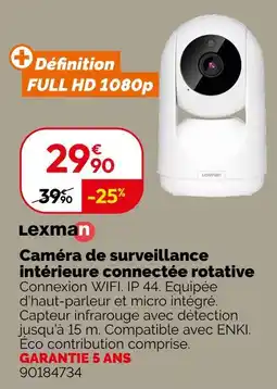 Weldom LEXMAN Caméra de surveillance intérieure connectée rotative offre