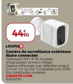 Weldom LEXMAN Caméra de surveillance extérieure filaire connectée offre