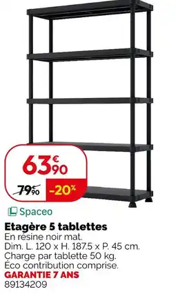 Weldom Spaceo Étagère 5 tablettes offre