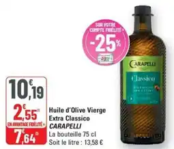G20 Huile d'Olive Vierge Extra Classico CARAPELLI offre