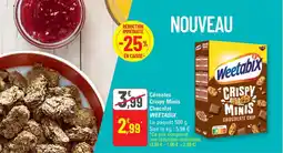 G20 Crispy Minis Chocolat WEETABIX offre