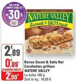 G20 Barres Sweet & Salty Nut Cacahuètes grillées NATURE VALLEY offre