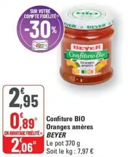 G20 Confiture BIO Oranges amères BEYER offre