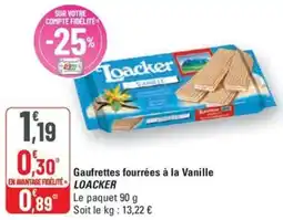 G20 Gaufrettes fourrées à la Vanille LOACKER offre
