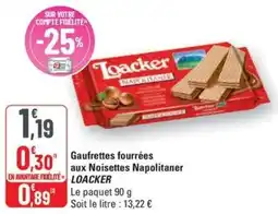 G20 Gaufrettes fourrées aux Noisettes Napolitaner LOACKER offre