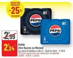 G20 PEPSI Zéro Sucres ou Normal offre