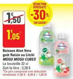 G20 Boisson Aloe Vera goût Raisin ou Litchi MOGU MOGU CUBES offre