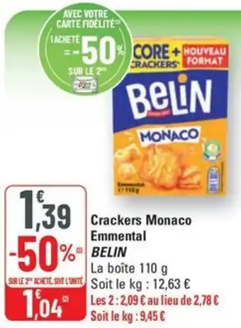 G20 Crackers Monaco Emmental BELIN offre