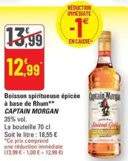 G20 Boisson spiritueuse épicée à base de Rhum CAPTAIN MORGAN offre