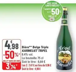 G20 Bière Belge Triple KARMELIET TRIPEL offre