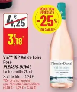 G20 Vin IGP Val de Loire Rosé PLESSIS-DUVAL offre