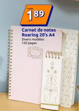 Action Carnet de notes Roaring 20's A4 offre