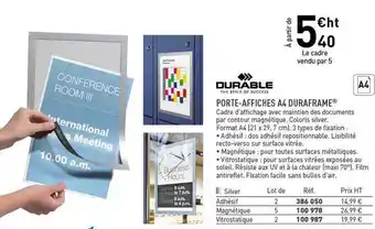 Hyperburo Porte-affiches A4 Duraframe Durable offre
