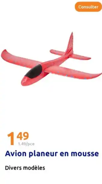 Action Avion planeur en mousse offre