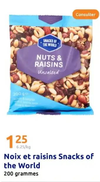 Action Noix et raisins Snacks of the World offre