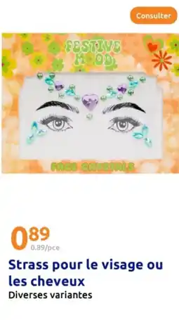 Action Strass pour le visage ou les cheveux offre