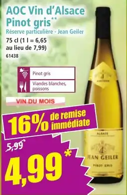 Norma AOC Vin d'Alsace Pinot gris offre