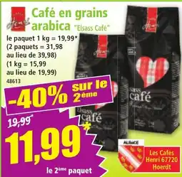 Norma Café en grains arabica "Elsass Café" offre