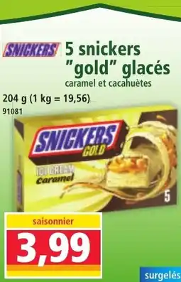 Norma SNICKERS 5 snickers "gold" glacés caramel et cacahuètes offre