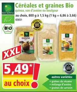 Norma BIO SONNE Céréales et graines Bio quinoa, son d'avoine ou boulgour offre