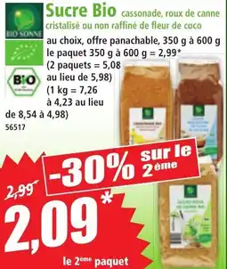 Norma BIO SONNE Sucre Bio cassonade, roux de canne cristalisé ou non raffiné de fleur de coco offre