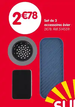b&m Set de 3 accessoires évier offre