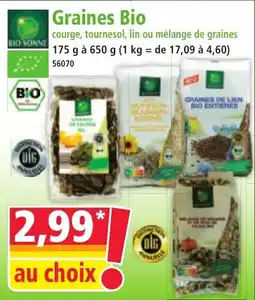 Norma BIO SONNE Graines Bio courge, tournesol, lin ou mélange de graines offre