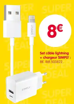 b&m Set câble lightning + chargeur simply offre