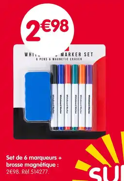 b&m Set de 6 marqueurs + brosse magnétique offre