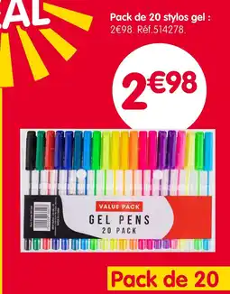 b&m VALUE PACK Pack de 20 stylos gel offre