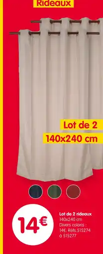 b&m Lot de 2 rideaux offre