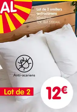 b&m Lot de 2 oreillers anti-acariens offre