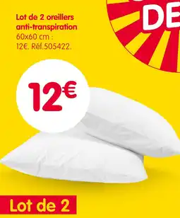 b&m Lot de 2 oreillers anti-transpiration offre