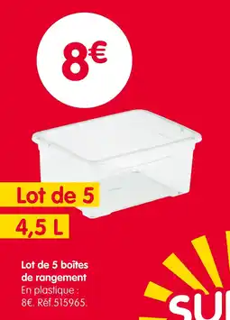 b&m Lot de 5 boîtes de rangement offre