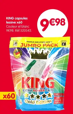 b&m KING capsules lessive x60 offre