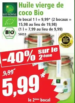 Norma BIO SONNE Huile vierge de Coco Bio offre