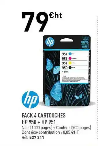 Hyperburo Pack 4 Cartouches Hp 950 + Hp 951 offre