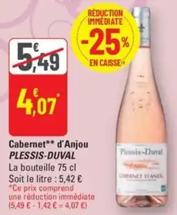 G20 Cabernet d'Anjou PLESSIS-DUVAL offre