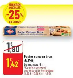 G20 Papier cuisson brun ALBAL offre