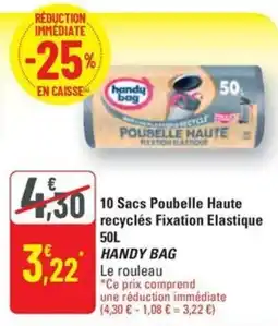 G20 10 Sacs Poubelle Haute recyclés Fixation Elastique HANDY BAG offre