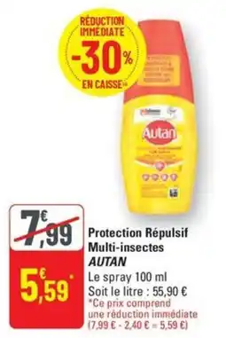 G20 Protection Répulsif Multi-insectes AUTAN offre