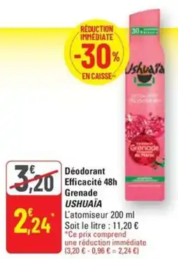 G20 Déodorant Efficacité 48h Grenade USHUAÏA offre