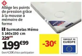 Conforama Surmatelas Mémo 5 offre