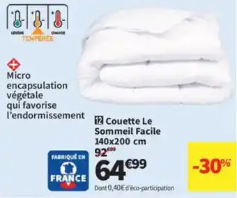 Conforama Couette Le Sommeil Facile offre