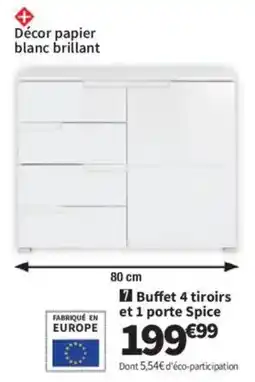 Conforama 7 Buffet 4 tiroirs et 1 porte Spice offre