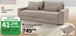 Conforama Canapé convertible 3 places Pia offre