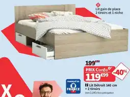 Conforama Lit Détroit + 2 tiroirs offre